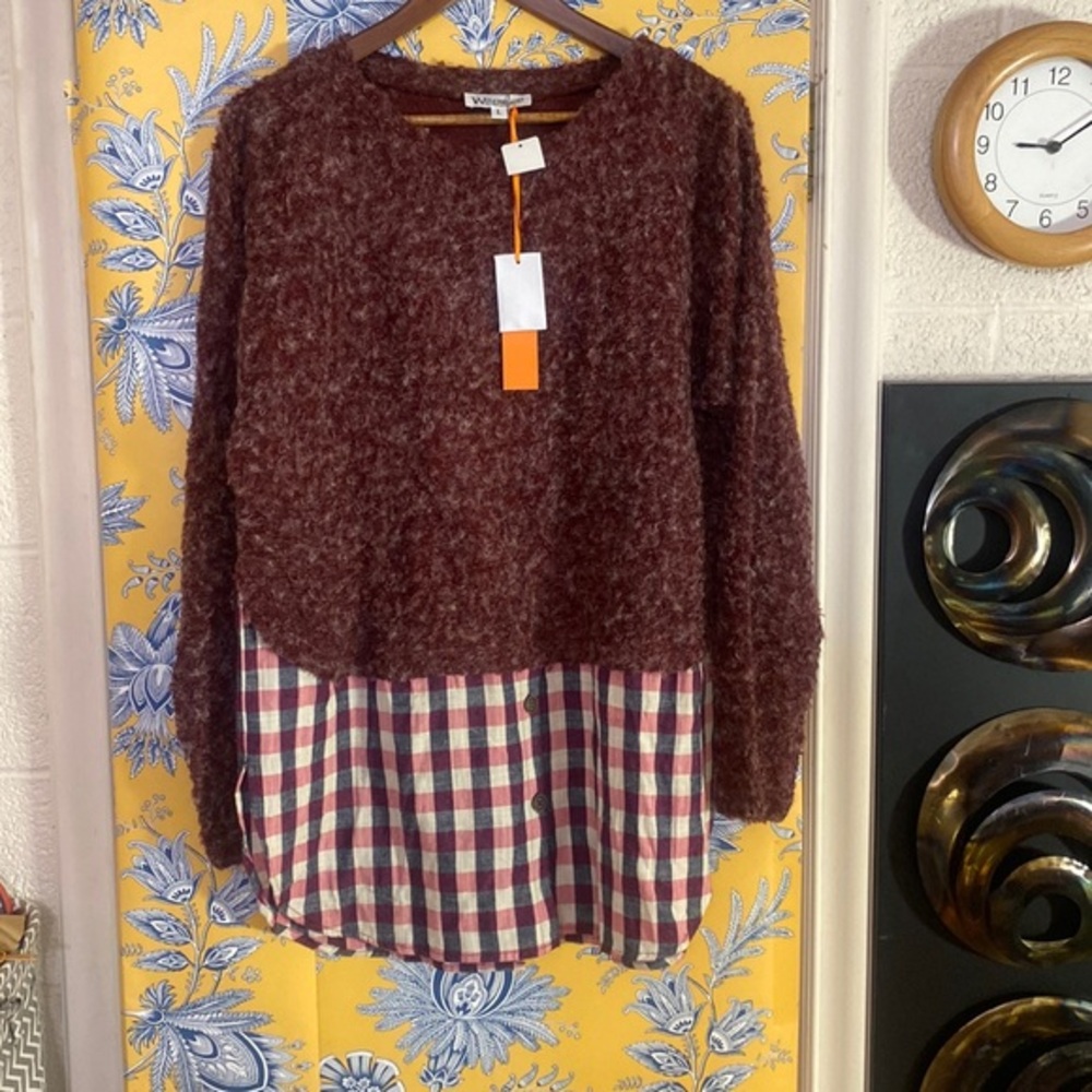 NWT WONDERLAND by ORANGE size L wool blend blend funky sweater/blouse